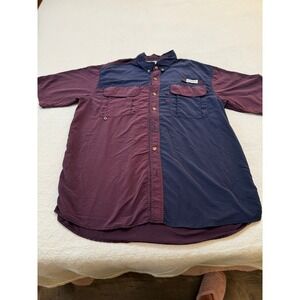 Magellan Outdoors Mens Colorblock Fishing Shirt Size L Short Sleeve Button Up